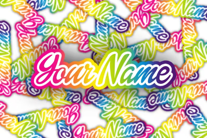 Custom Name 90s Lisa Frank Sticker – Sticker Babe